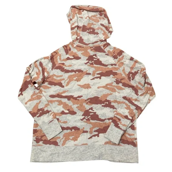 Nike Camo Zip-Up Hoodie Orange Cream Lightweight Athleisure Athletic Women’s XL - Picture 4 of 6